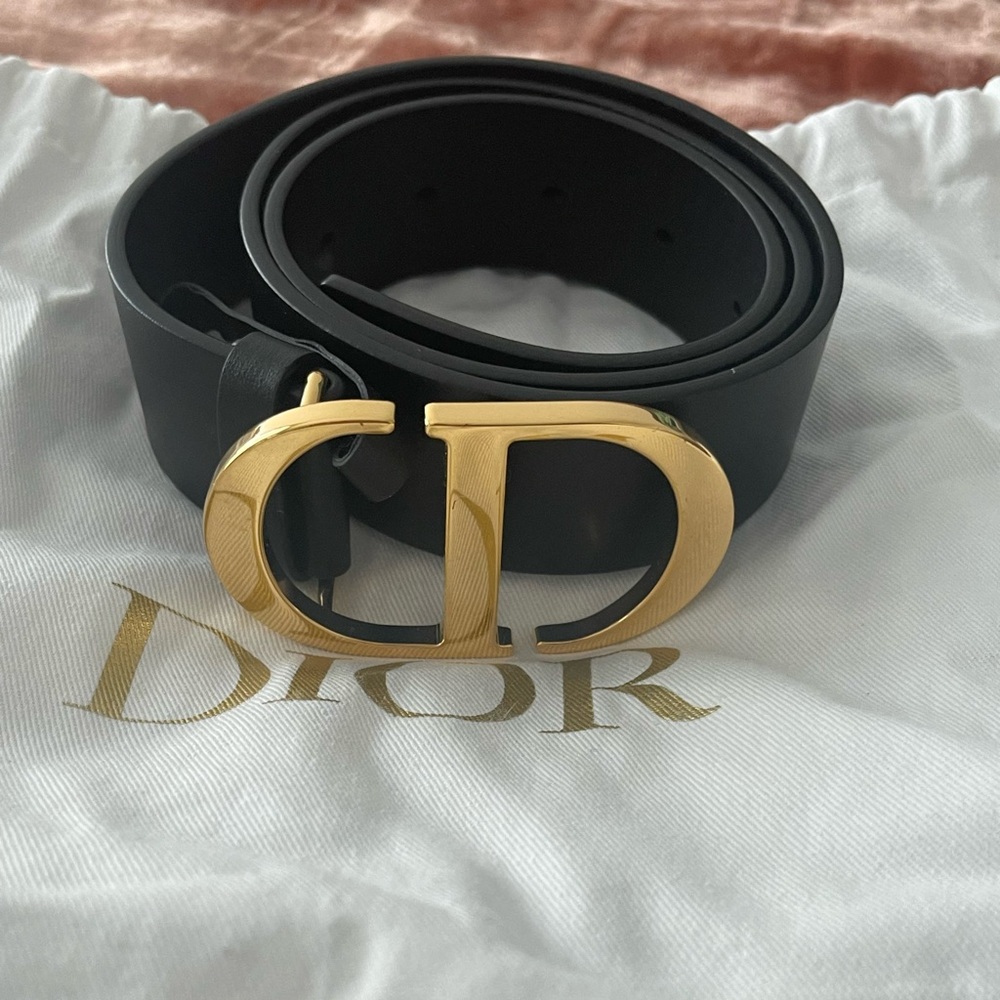 Christian Dior BLACK SMOOTH CALFSKIN, 35 MM belt